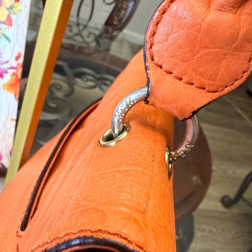 MCM Coral Satchel with Gold Bow Accent - Picture 11 of 15